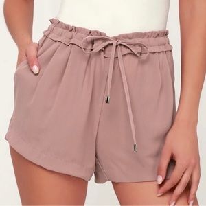 NWT Lulu’s Jest Mauve Drawstring Shorts